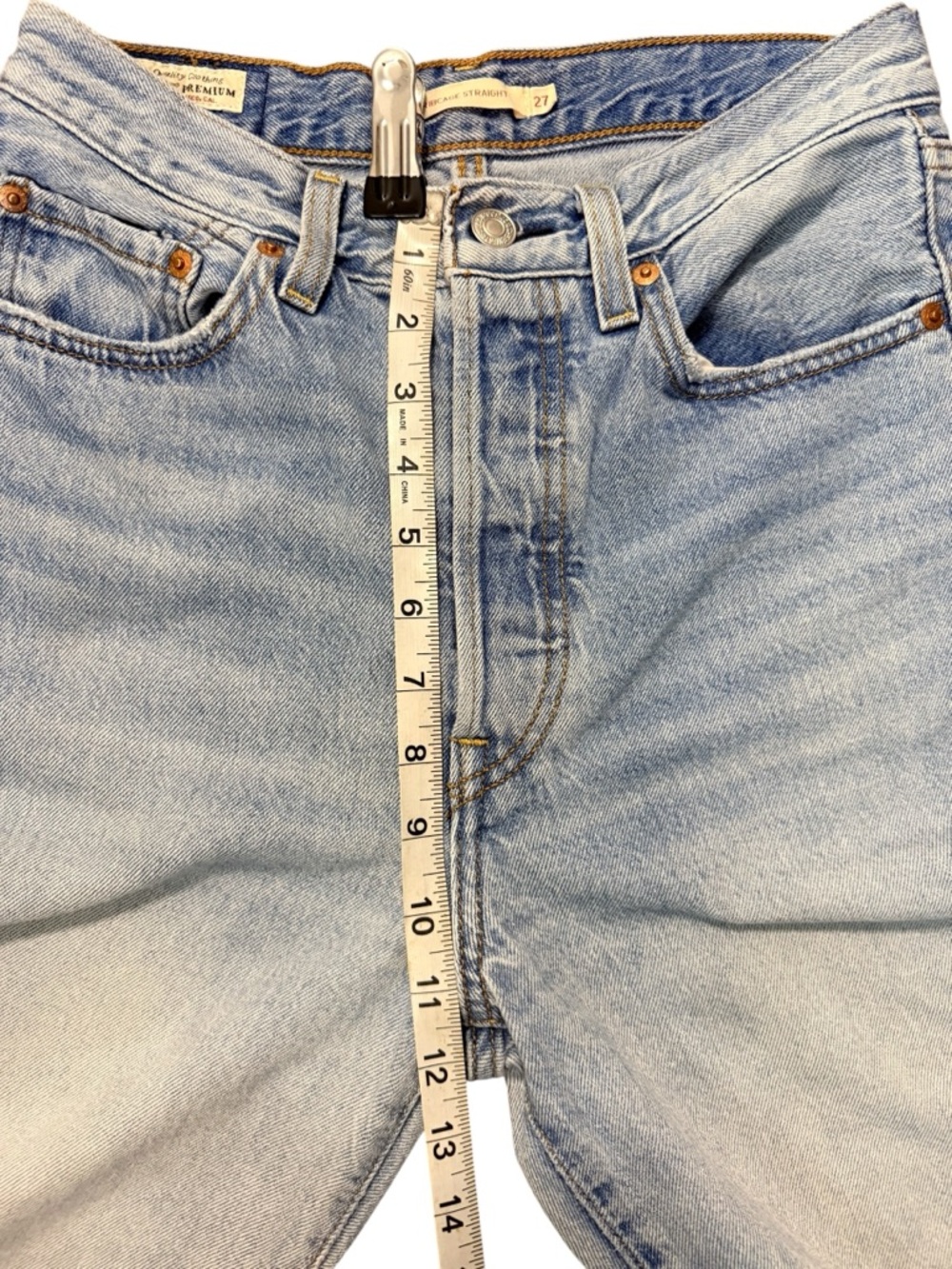 Levi’s Ribcage Straight Jeans 27x29 Light Wash High Rise Vintage Fit - Picture 7 of 9